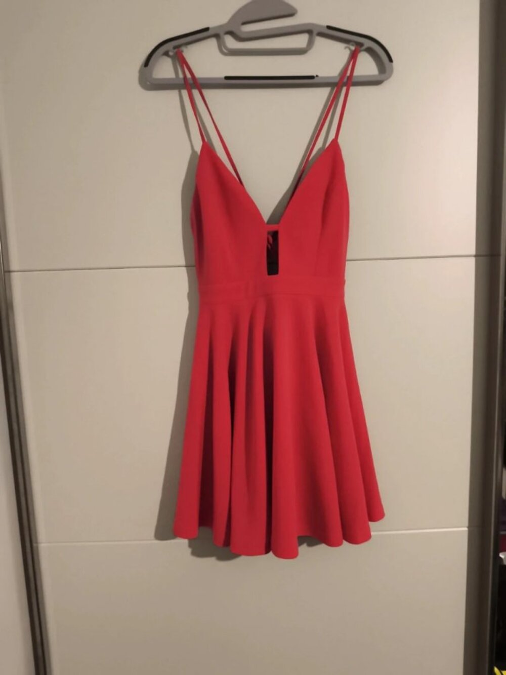 Red Open Back Skater Mini Dress Size S